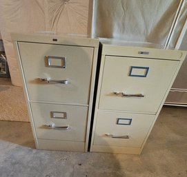 2 Metal 2 Drawer Filing Cabinets,