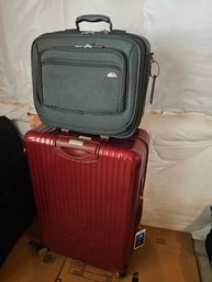 Samsonite, Carry On Suit Cases,  And Red Hard Shell Large Suitcase