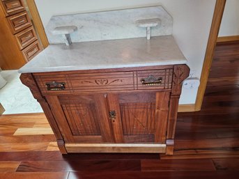 Antique Wash Stand With Marble Top