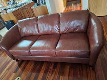 Amish Furniture Showroom,, Leather Couch.  Well Made, Shows No Signs Of Wear