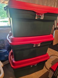 3 Rubbermaid Tough Tote With Hindged Lids