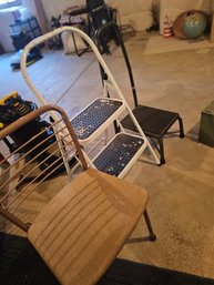 2 Step Stool With One Folding Chair
