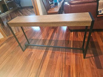 Wood And Metal Entry Table,