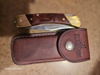 Uncle Henry Schrade Buck Knife With Leather Belt Case