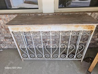 Metal And Wood Entry Table