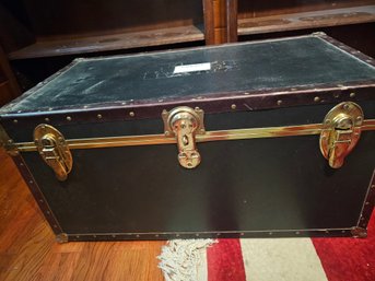 Foot Locker, Steamer Trunk, Metal On The Outside Wood On The Inside. With Key