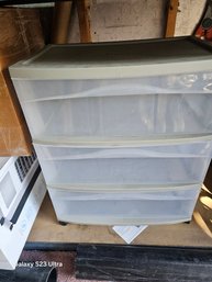 Sterlite Wide 3 Drawer Storage On Wheels