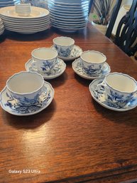 Vintage Meissen Blue Onion German Coffee Cups, 2.5' Tall Set Of 5 2:2
