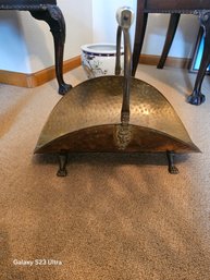 Vintage Solid Brass Firewood Throw Blanket Holder