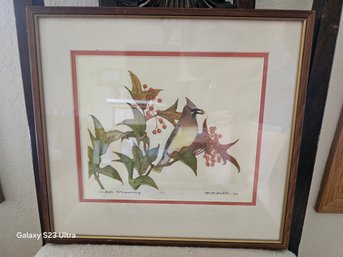 1952 Maurice Bebb, Artist Signed And Numbered Original ' Cedar Waxwing' 101/150
