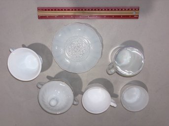 Vintage Milk Glass Collection – Fire-King, Harvest Grape & Glasbake Tableware Set