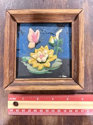 Lot Of 3 Vintage 3D Plastic Bas Relief Framed Wall Art Birds Flowers Butterfly