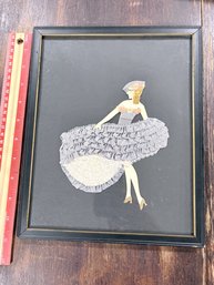 Set Of 4 Vintage Ribbon & Lace Silhouette Framed Wall Art