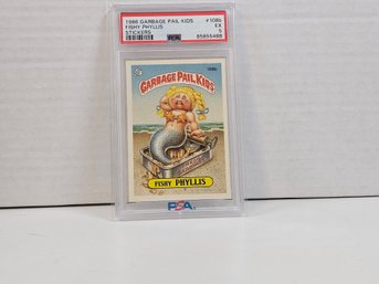 1986 Garbage Pail Kids Fishy Phyllis Stickers #108B GRADED PSA 5 EXCELLENT