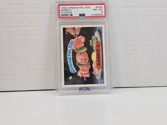 1986 Garbage Pail Kids Barbie Q. Stickers #245B GRADED PSA 8 NEAR MINT