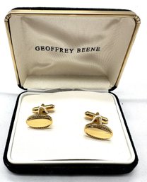 Vintage Geoffrey Beene Gold-tone Oval Cufflinks