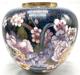 Large Vintage Chinese Cloisonne Enamel Vase