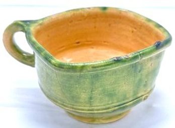 19th C. French Green Lead Glazed Terracotta Bowl