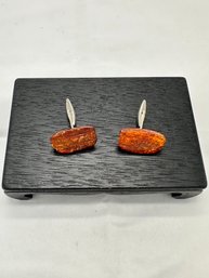 Vintage Amber Mens Cufflinks