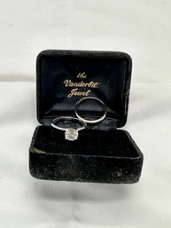 Vintage The Vanderbilt Jewel Silvertone Rings And Wedding Band