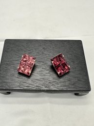 Vintage Pink Rhinestone Earrings