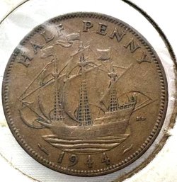 1944 UK Half Penny