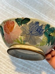 Antique Chinese Famille Rose Porcelain Bowl, Late 19th To Early 20th C.