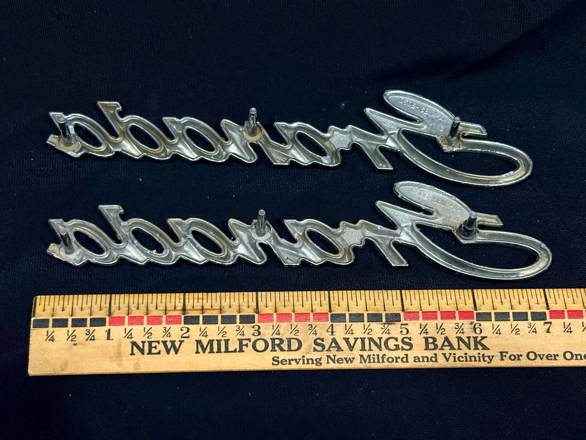 Pair Of Vintage Ford Granada Script Car Emblems #44757 | Auctionninja.com