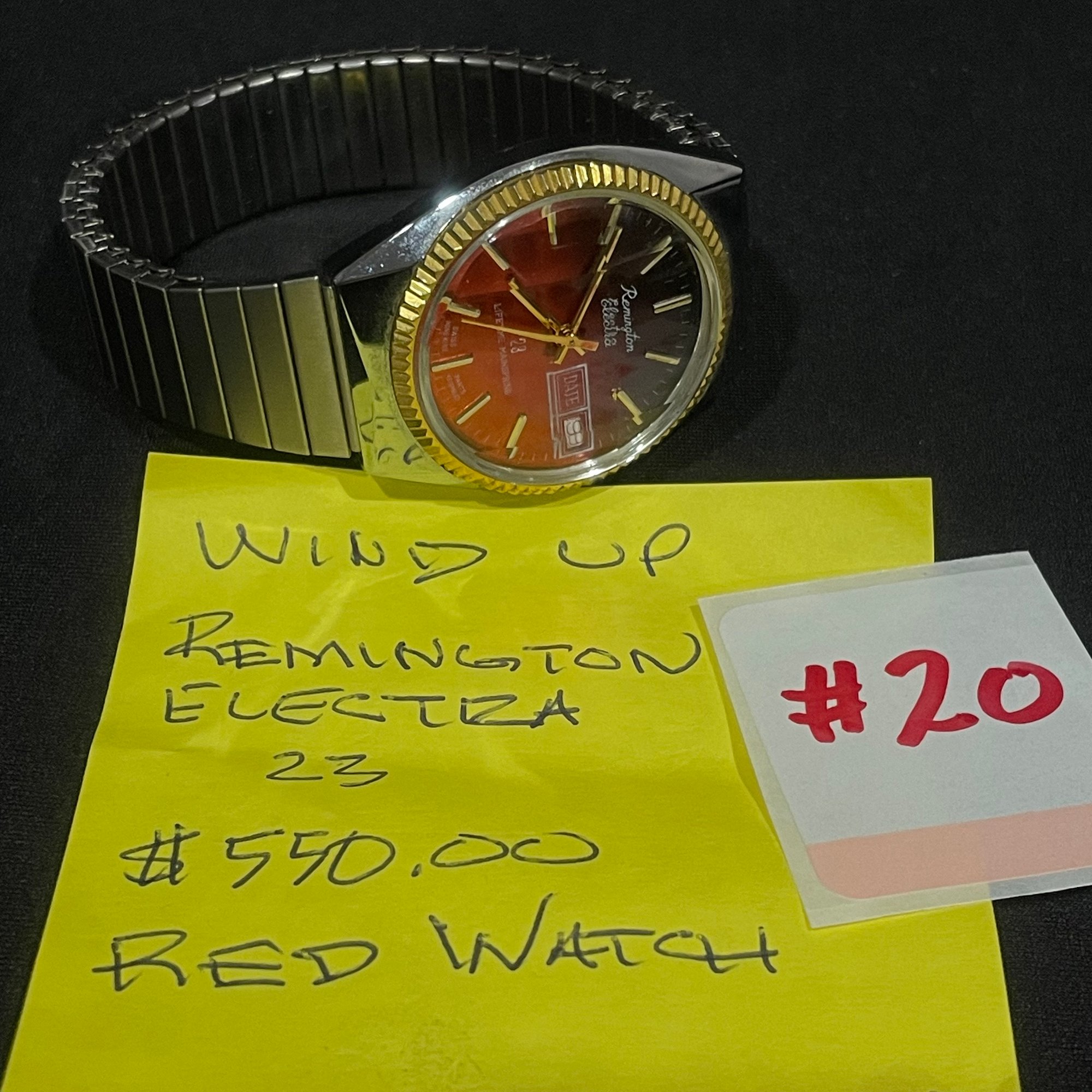 Remington Electra Vintage Wind-Up Watch - Red Dial WORKS #22029