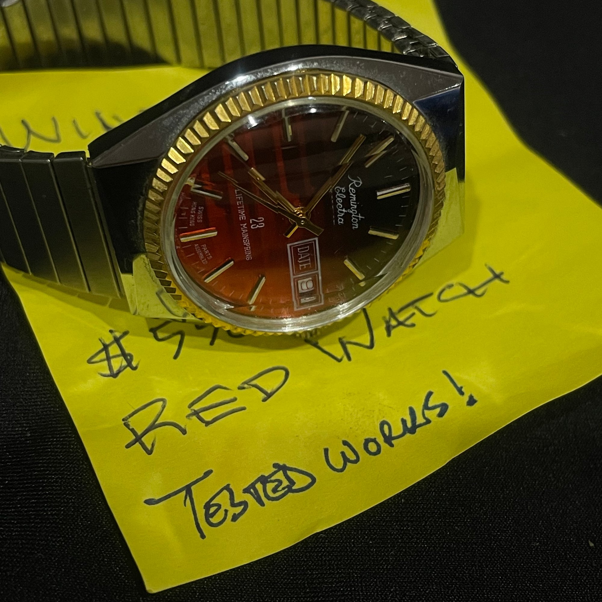 Remington Electra Vintage Wind-Up Watch - Red Dial WORKS #22029