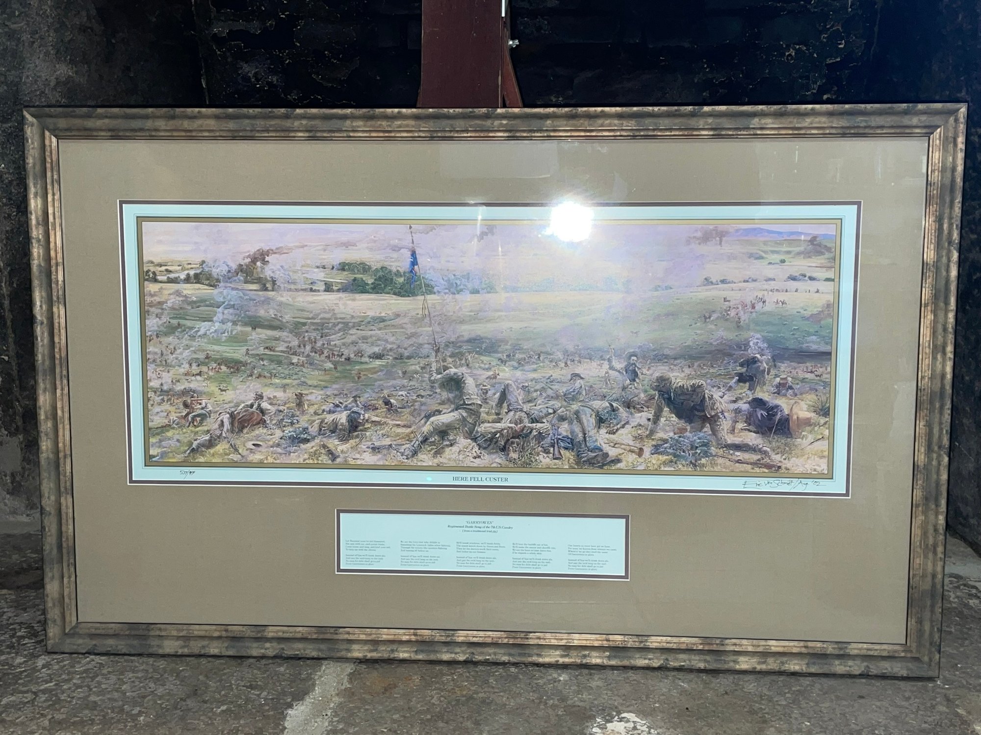 "Here Fell Custer" LARGE Framed Art Print SIGNED Eric Von Schmidt 6748