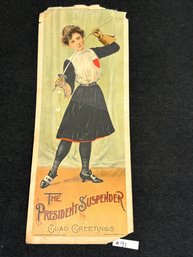 (1903) THE PRESIDENT SUSPENDER Antique Advertisement, Victorian Ephemera