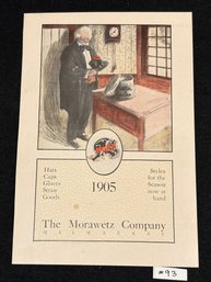 1905 Morawetz Advertising Card (Milwaukee, Wisconsin)