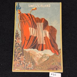 Switzerland Flag Card - Antique Victorian Ephemera