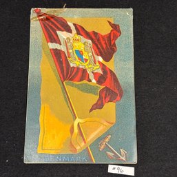 DENMARK Flag Card - Antique Victorian Ephemera