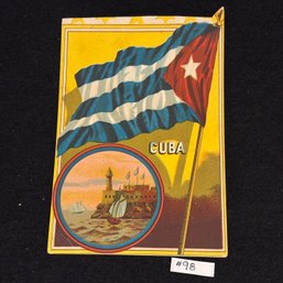 CUBA Flag Card - Antique Victorian Ephemera