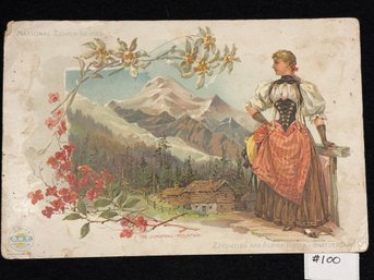 Edelweiss And Alpine Roses - SWITZERLAND Clark's O.N.T. Advertising Trade Card