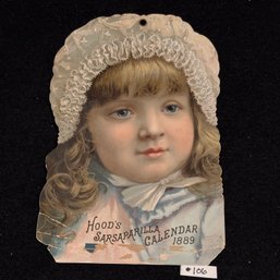 1889 'Hood's Sarsaparilla' Victorian Advertising Trade Card