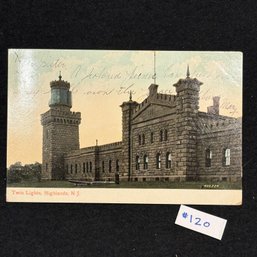 'Twin Lights' Highlands, N.J. 1907 Antique Postcard