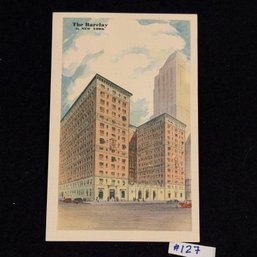 'THE BARCLAY' New York City Hotel Vintage Postcard