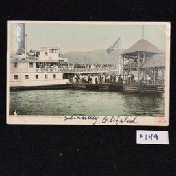 'STEAMER AT SILVER BAY LANDING' Lake George, N. Y. 1906 Antique Postcard