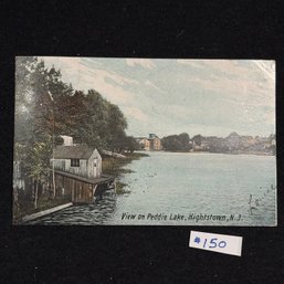 'View On Peddie Lake' Hightstown, New Jersey 1907 Antique Postcard