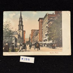 'Tremont Street' Boston, MA Antique Postcard