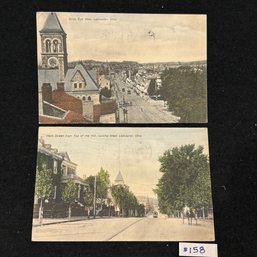 (2) Lancaster, Ohio 1909 Antique Postcards