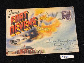 Fort Devens, MA Postcard Folder (1945) Vintage WWII Era