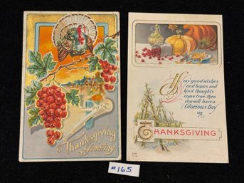 (2) Antique/Vintage Thanksgiving Postcards