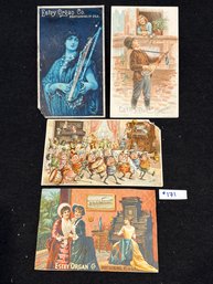 (Lot Of 4) Estey Organ Co. Victorian Trade Cards