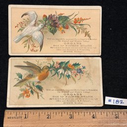 (2) Kimball And Western Cottage ORGANS Antique Victorian Trade Cards