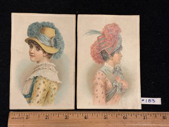 (2) Magic Yeast Antique Victorian Trade Cards