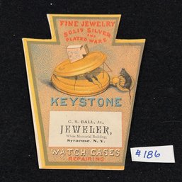 Keystone Jewelers Antique Victorian Trade Card - Syracuse, New York